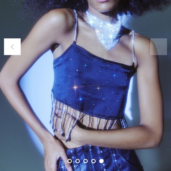 URBAN OUTFITTERS,MILINA SATIN FRINGE TOP, SIZE MEDIUM,like new - Picture 10 of 12